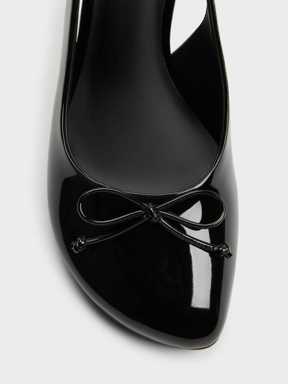 CHARLES & KEITH Best Price | Imani Patent Asymmetric Slingback Pumps - Black Patent