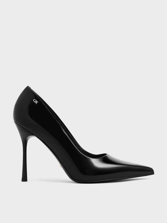 CHARLES & KEITH Quality | Kyra Leather Pointed-Toe Pumps - Black Box