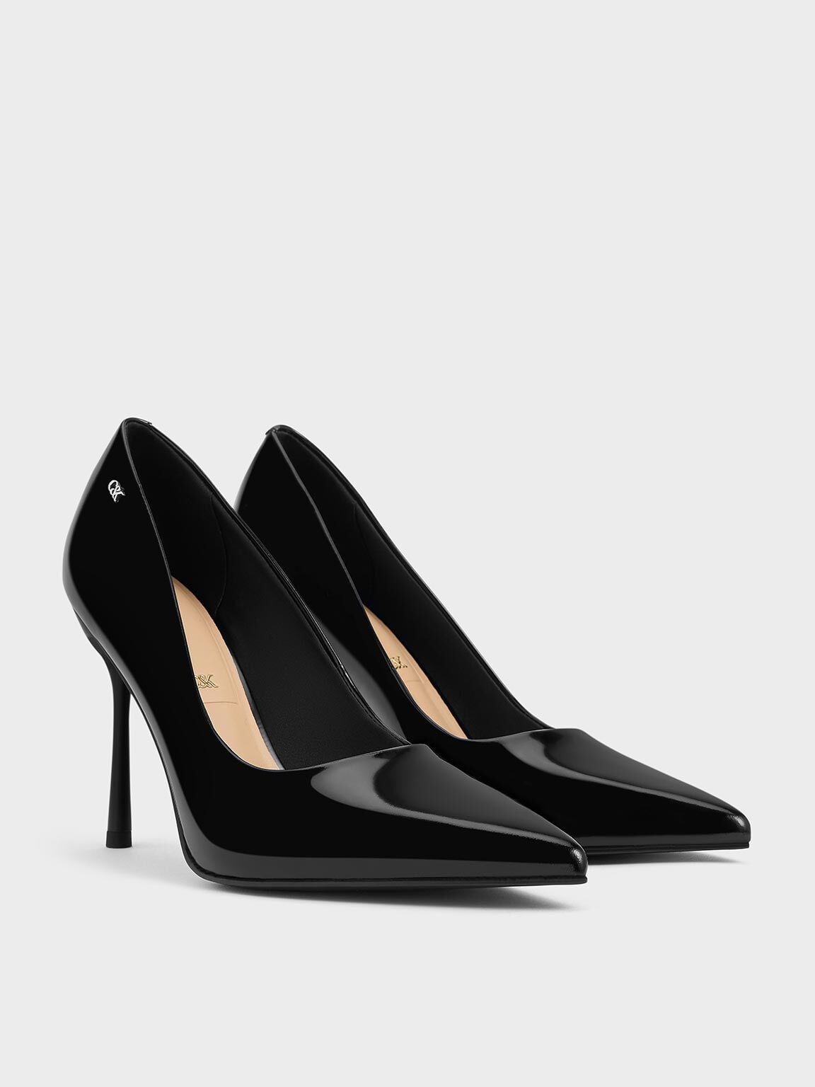 CHARLES & KEITH Quality | Kyra Leather Pointed-Toe Pumps - Black Box