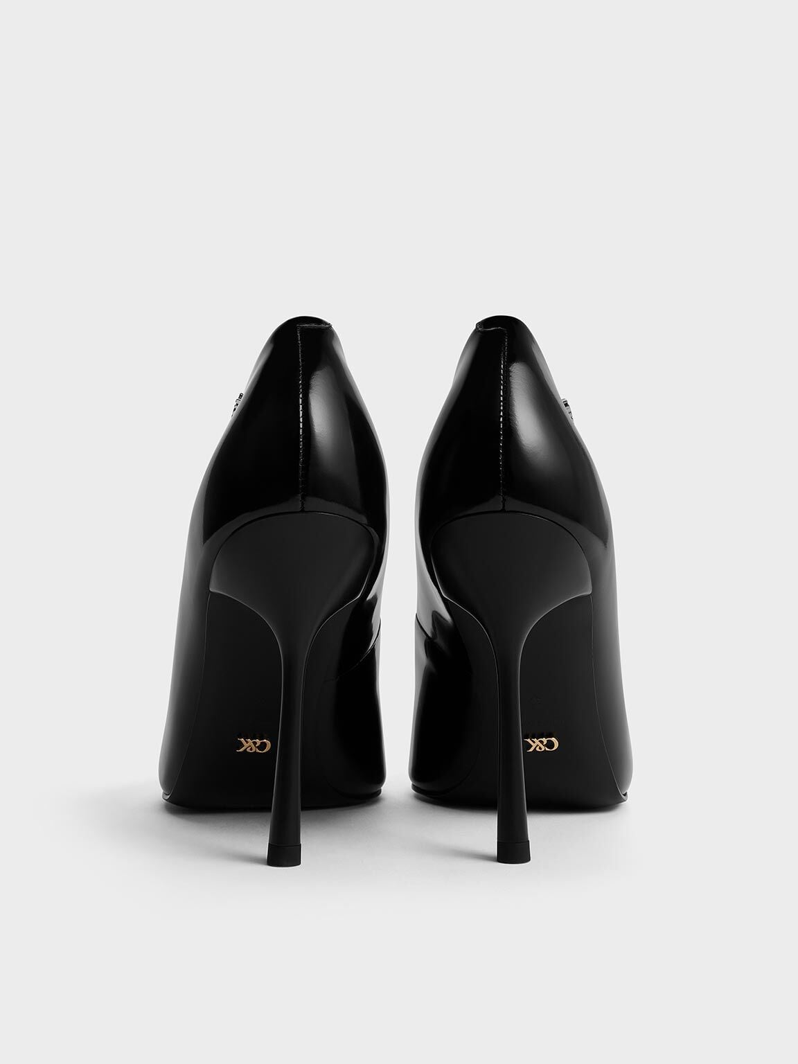 CHARLES & KEITH Quality | Kyra Leather Pointed-Toe Pumps - Black Box