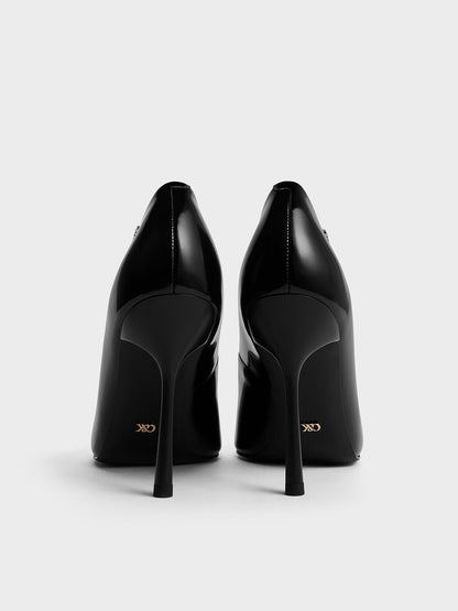 CHARLES & KEITH Quality | Kyra Leather Pointed-Toe Pumps - Black Box