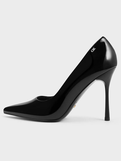 CHARLES & KEITH Quality | Kyra Leather Pointed-Toe Pumps - Black Box