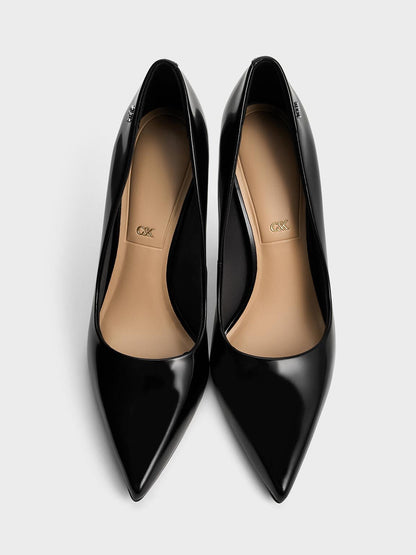 CHARLES & KEITH Quality | Kyra Leather Pointed-Toe Pumps - Black Box