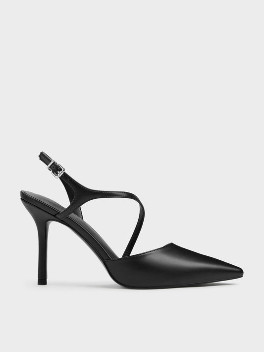 CHARLES & KEITH Value | Cordelia Pointed Slingback Pumps - Black
