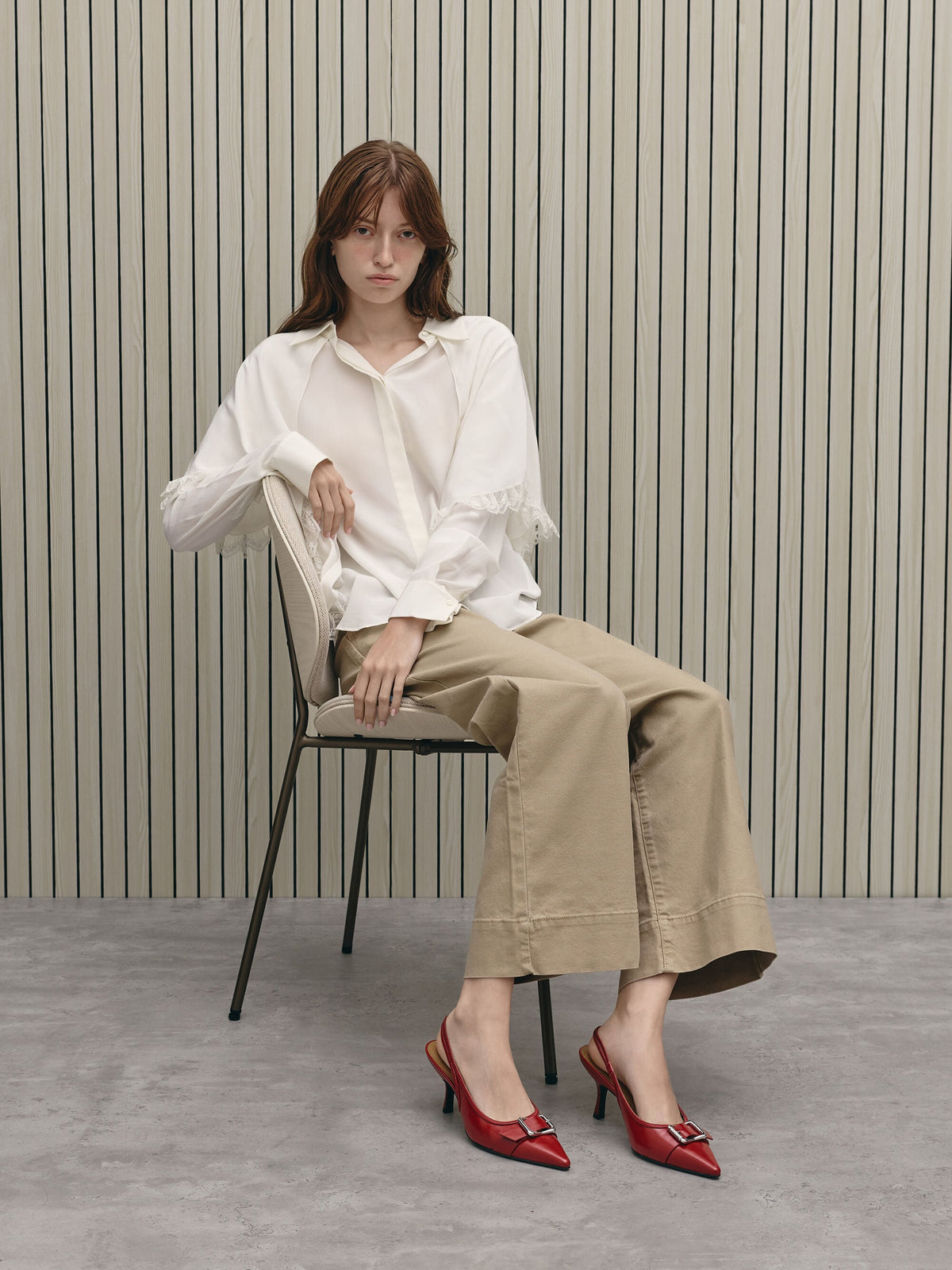 CHARLES & KEITH Featured | Anita Buckled Pointed Slingback Pumps - Red