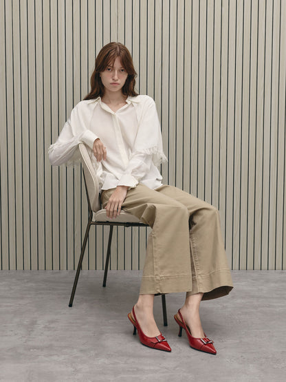 CHARLES & KEITH Featured | Anita Buckled Pointed Slingback Pumps - Red