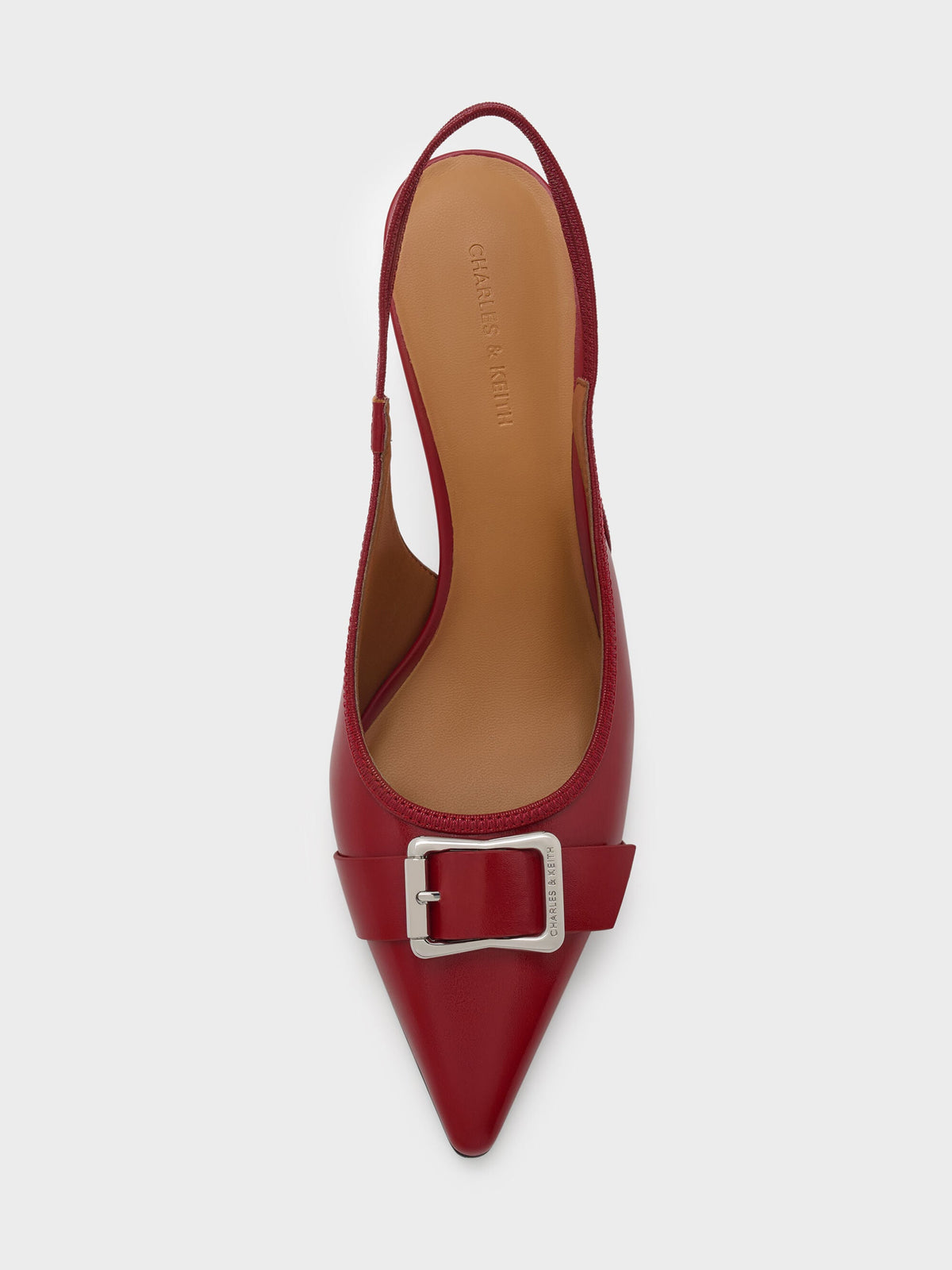 CHARLES & KEITH Featured | Anita Buckled Pointed Slingback Pumps - Red