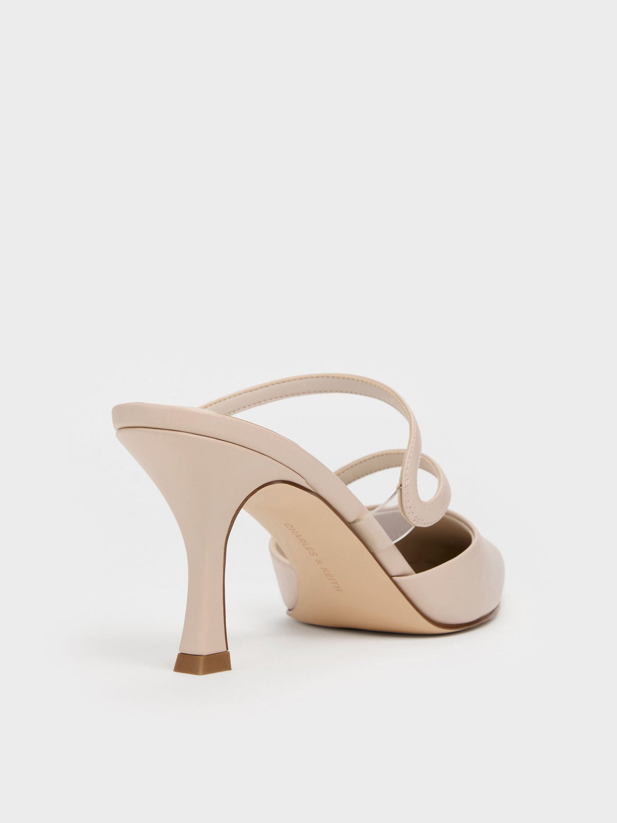 CHARLES & KEITH Quality | Arden Pointed Wavy Heeled Mules - Light Pink