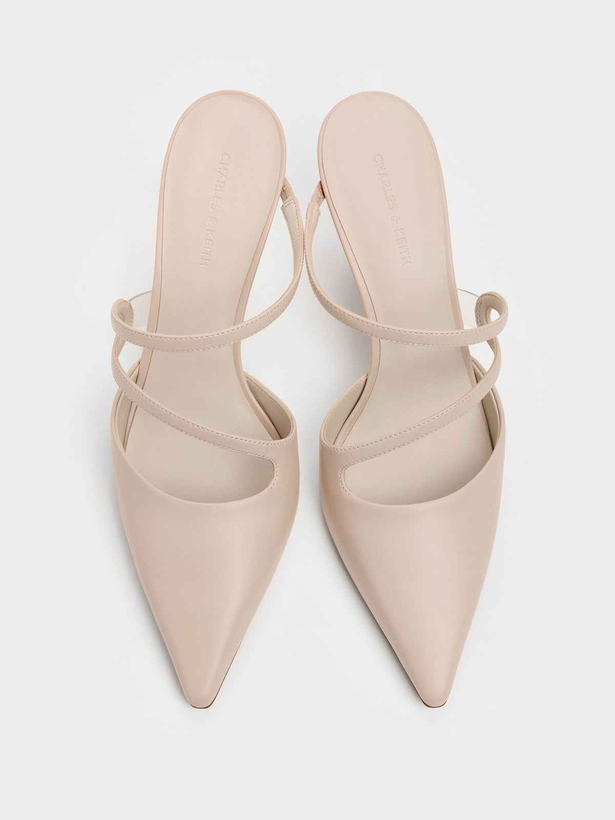 CHARLES & KEITH Quality | Arden Pointed Wavy Heeled Mules - Light Pink