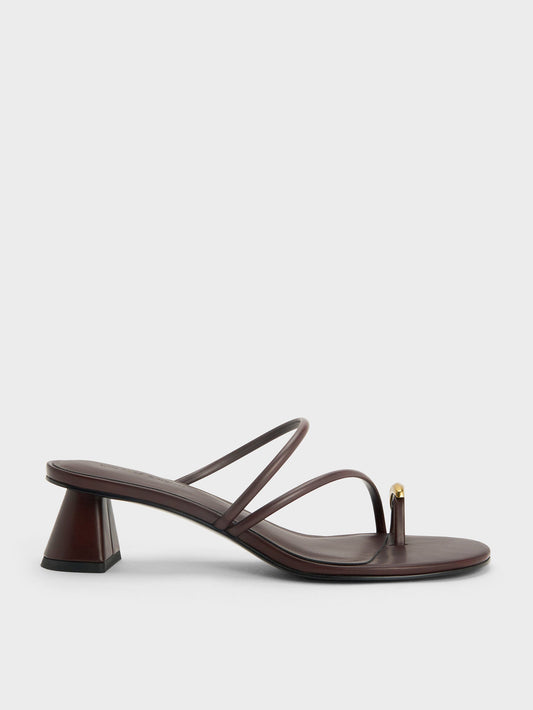 CHARLES & KEITH New | Toe-Ring Strappy Heels - Maroon