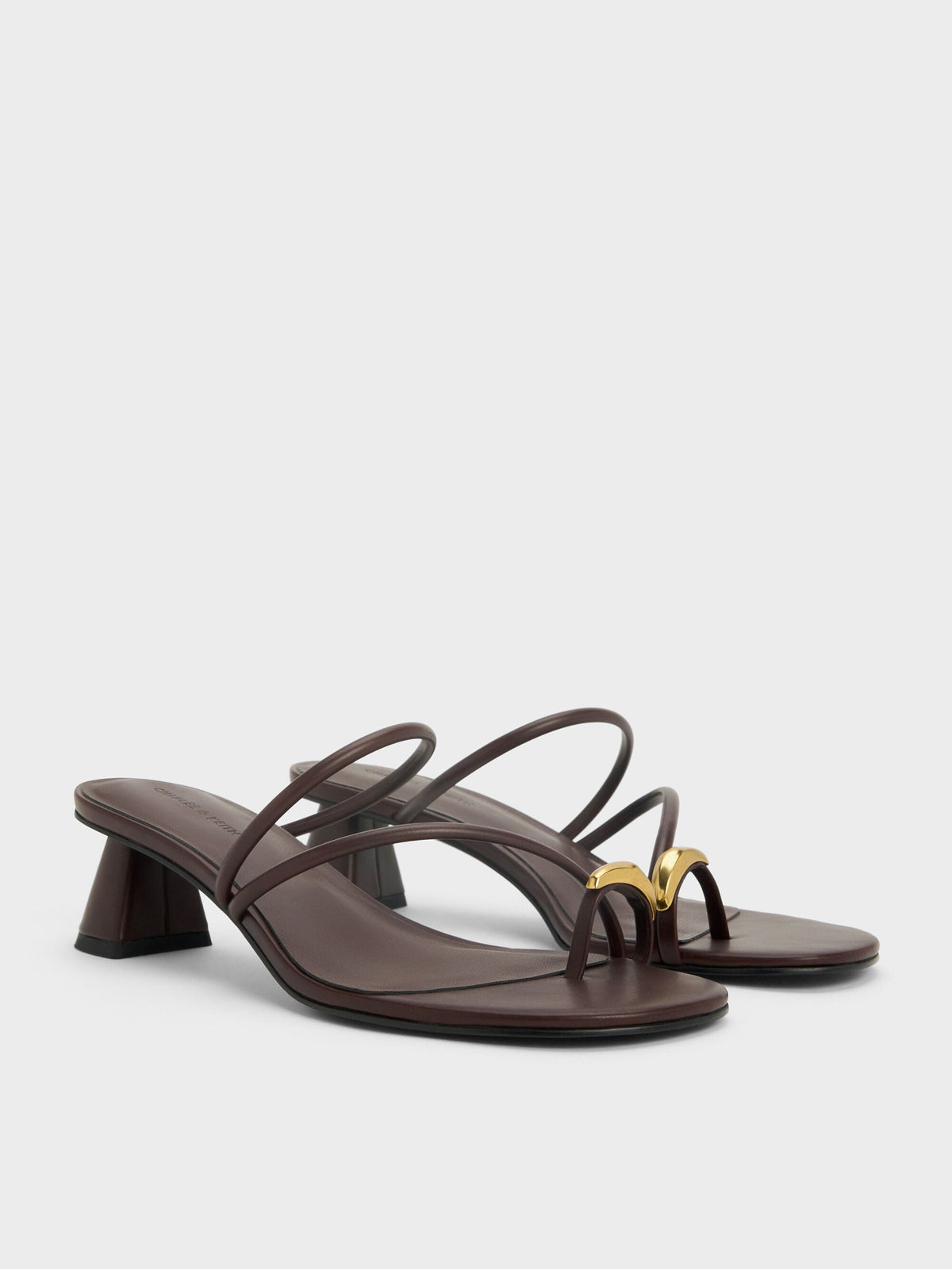 CHARLES & KEITH New | Toe-Ring Strappy Heels - Maroon