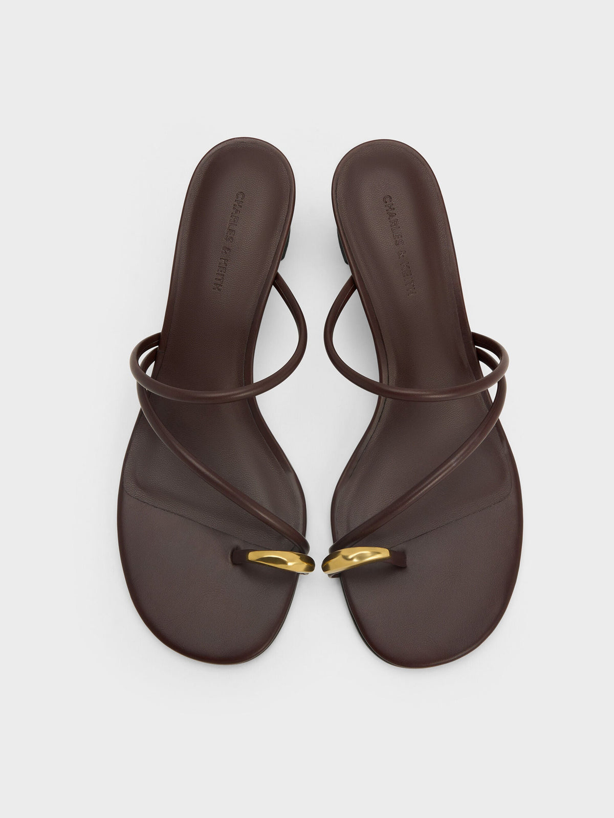 CHARLES & KEITH New | Toe-Ring Strappy Heels - Maroon
