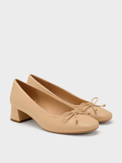CHARLES & KEITH Discount | Bow Ballet Pumps - Sand