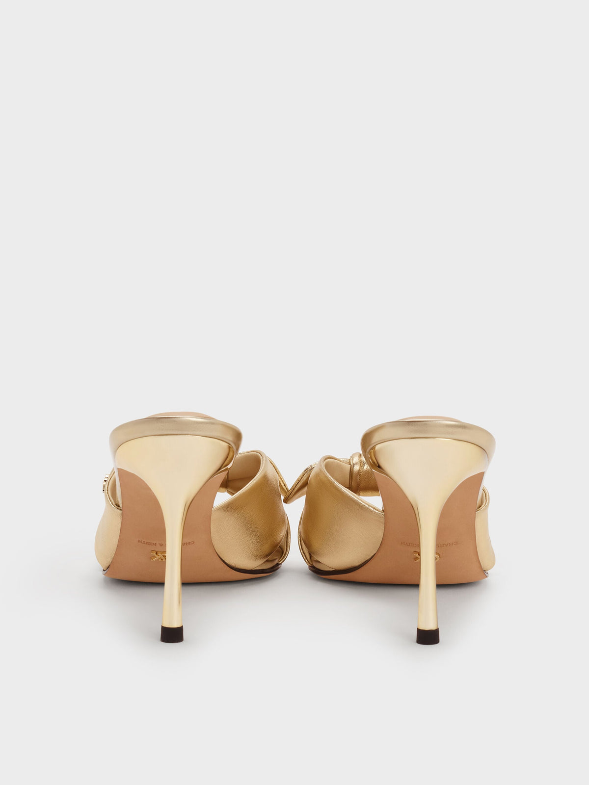 CHARLES & KEITH Trusted | Jayce Metallic Leather Stiletto Mules - Gold