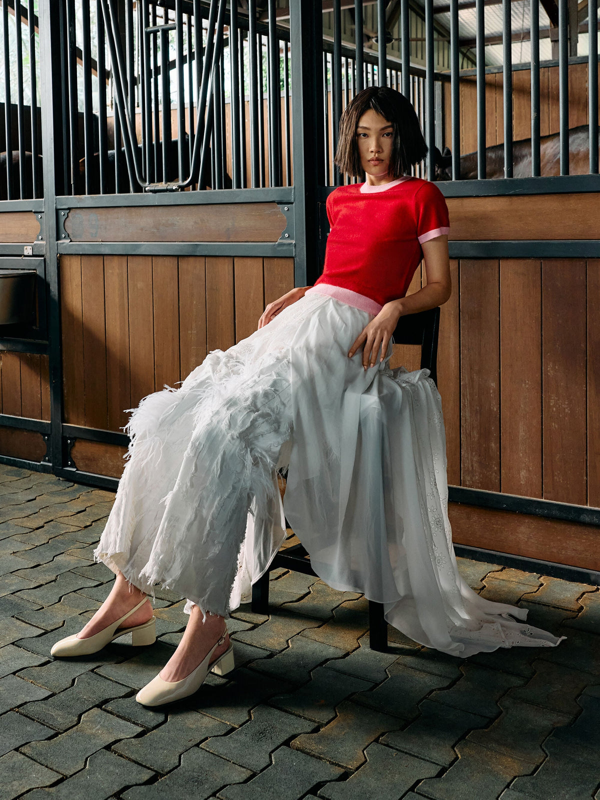 CHARLES & KEITH Hot Sale | Danni Patent Slingback Pumps - Chalk