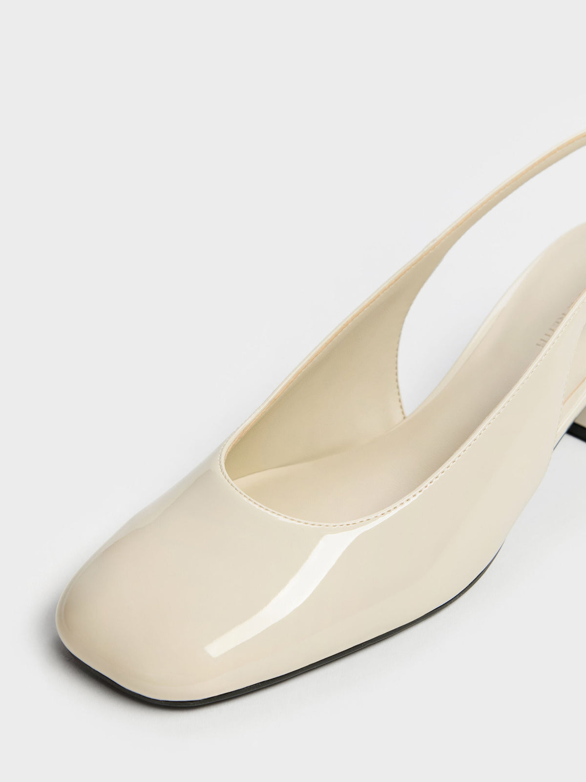 CHARLES & KEITH Hot Sale | Danni Patent Slingback Pumps - Chalk