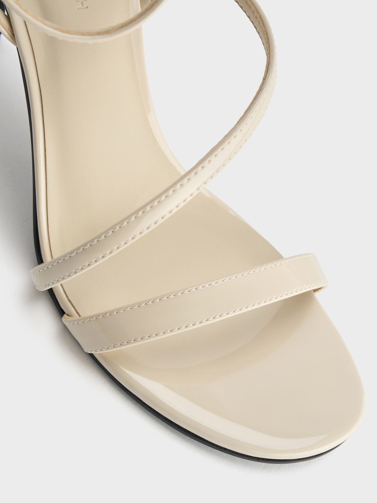 CHARLES & KEITH Value | Andricia Patent Strappy Stiletto Sandals - Chalk