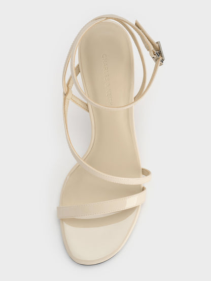CHARLES & KEITH Value | Andricia Patent Strappy Stiletto Sandals - Chalk