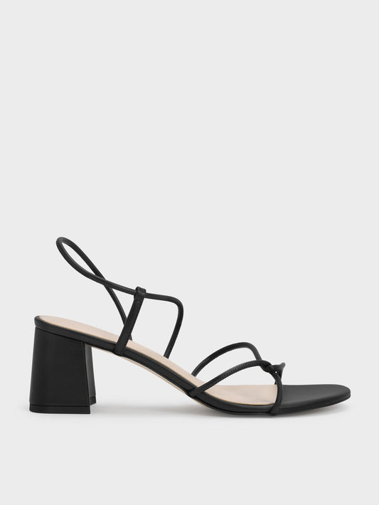 CHARLES & KEITH Sale | Meadow Strappy Block Heel Sandals - Black