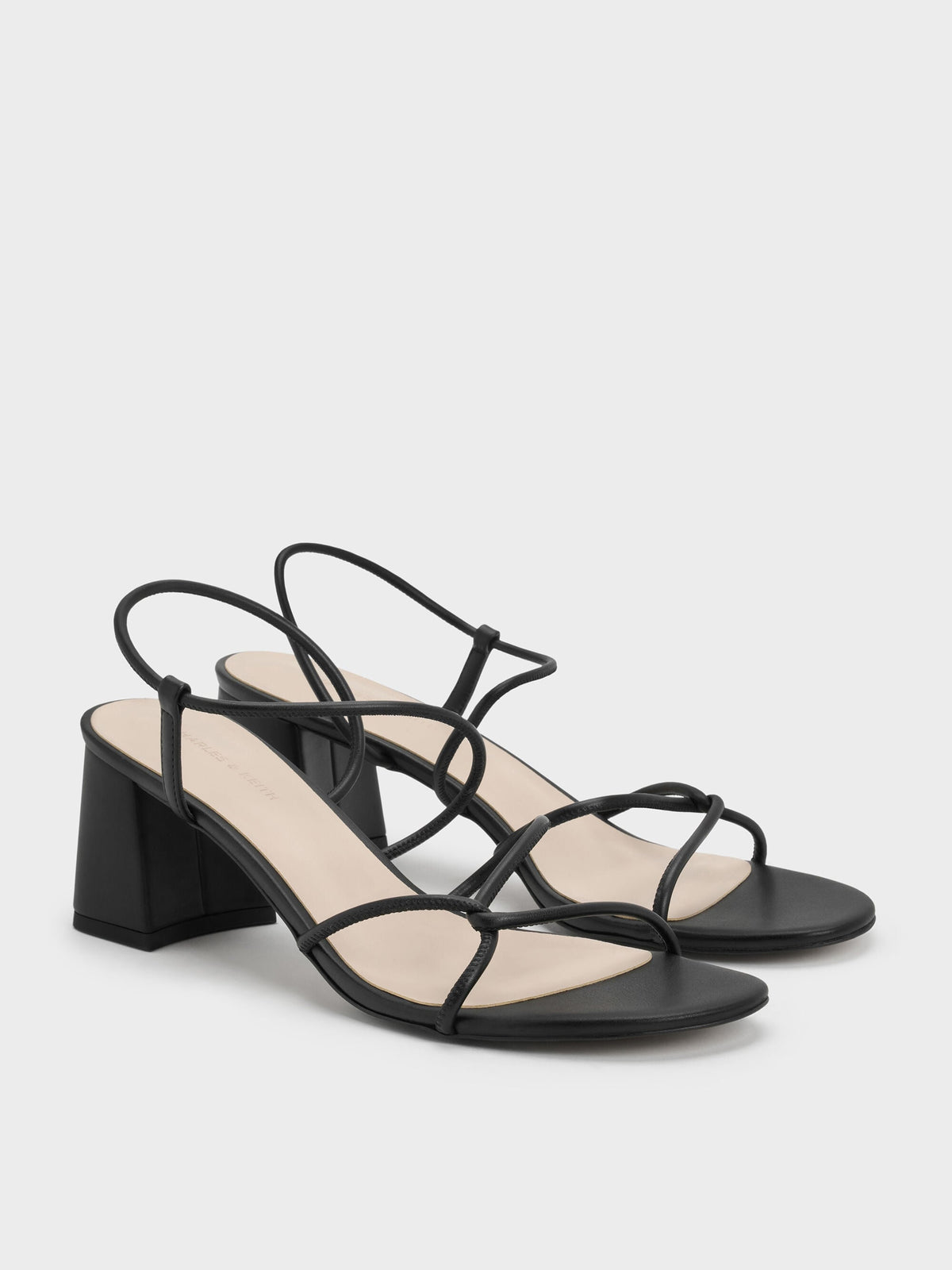 CHARLES & KEITH Sale | Meadow Strappy Block Heel Sandals - Black