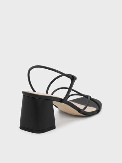 CHARLES & KEITH Sale | Meadow Strappy Block Heel Sandals - Black