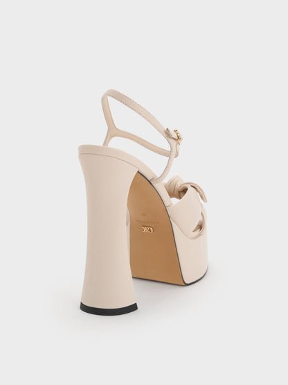 CHARLES & KEITH Quality | Jayce Leather Platform Sandals - Oat