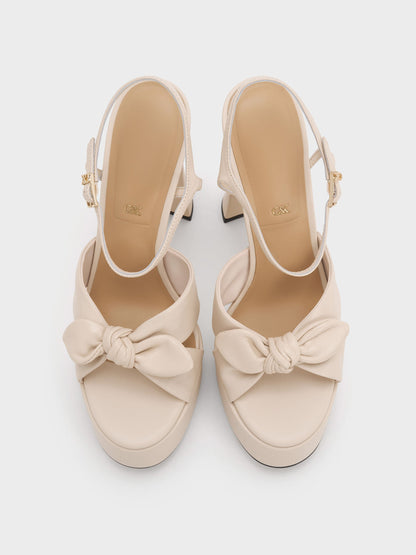 CHARLES & KEITH Quality | Jayce Leather Platform Sandals - Oat