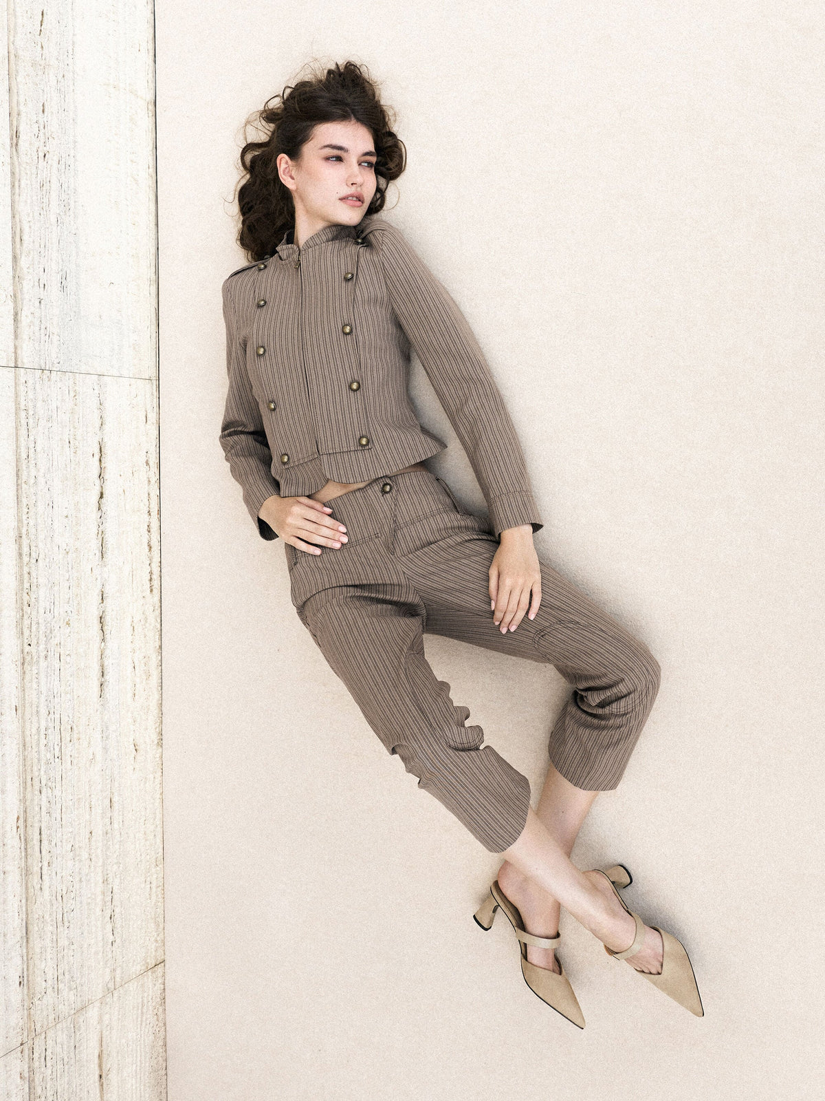 CHARLES & KEITH Exclusive | Lando Faux Suede Heeled Mules - Beige