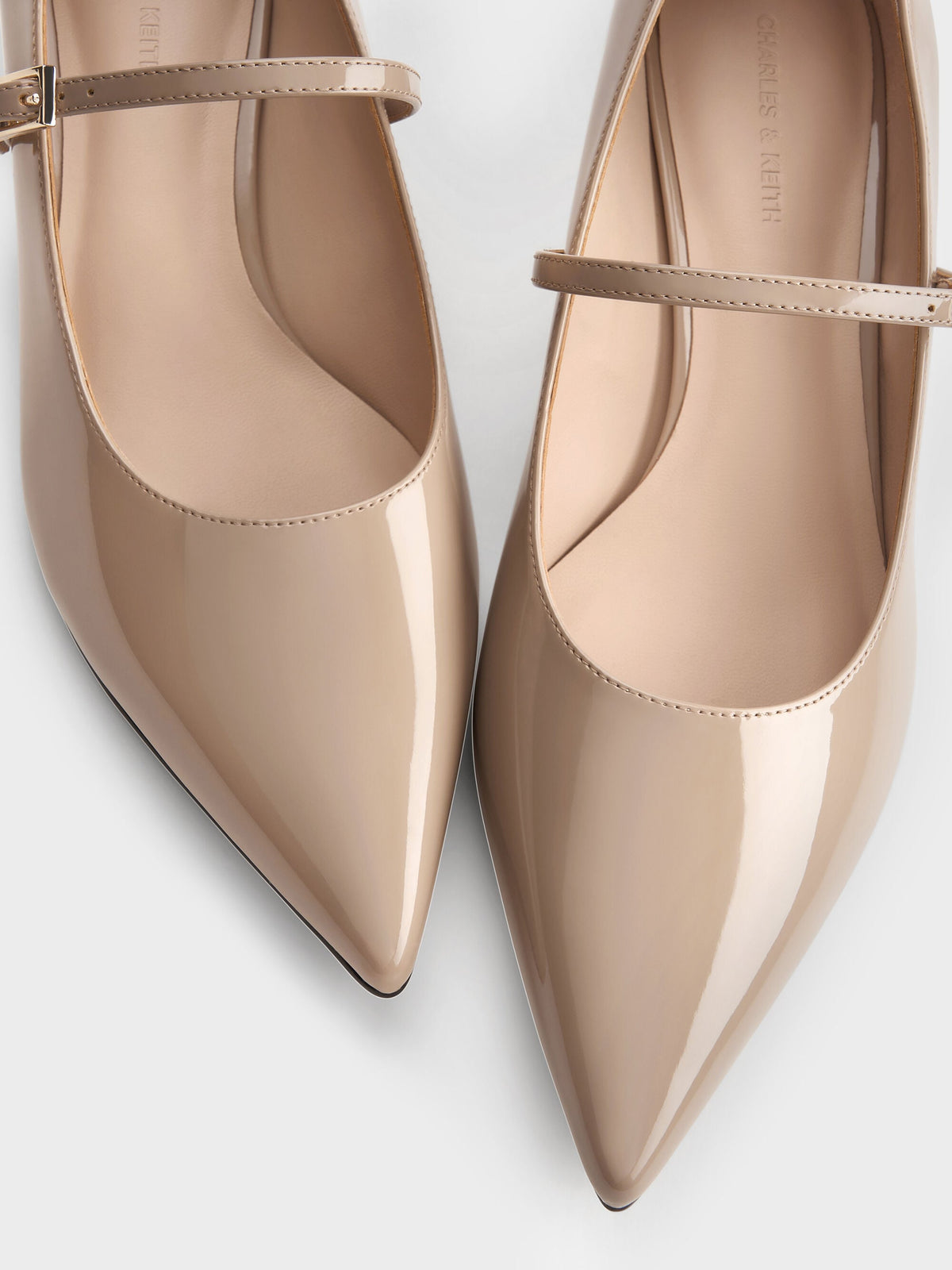 CHARLES & KEITH Value | Luciana Patent Mary Jane Pumps - Taupe