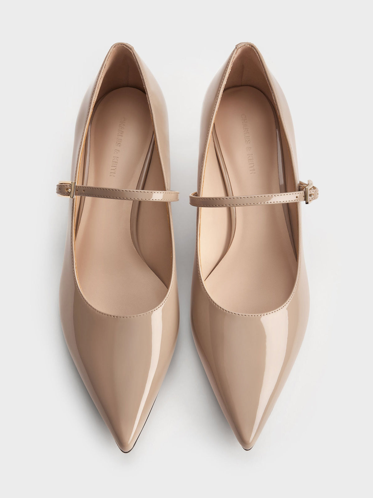 CHARLES & KEITH Value | Luciana Patent Mary Jane Pumps - Taupe