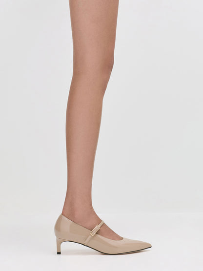 CHARLES & KEITH Value | Luciana Patent Mary Jane Pumps - Taupe