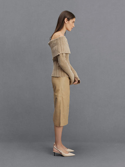 CHARLES & KEITH Classic | Tully Leather Ruched-Strap Slingback Pumps - Chalk