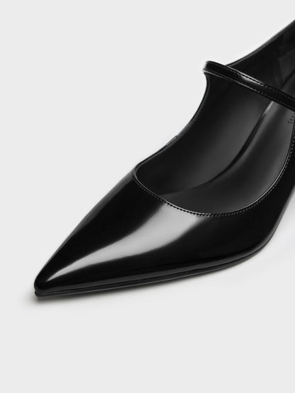 CHARLES & KEITH Smart Buy | Pointed Mary Jane Pumps - Black Box