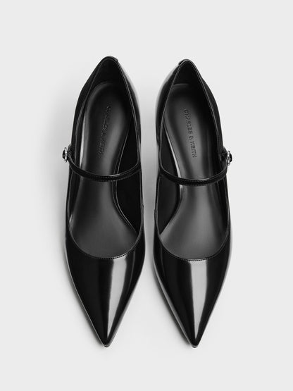 CHARLES & KEITH Smart Buy | Pointed Mary Jane Pumps - Black Box