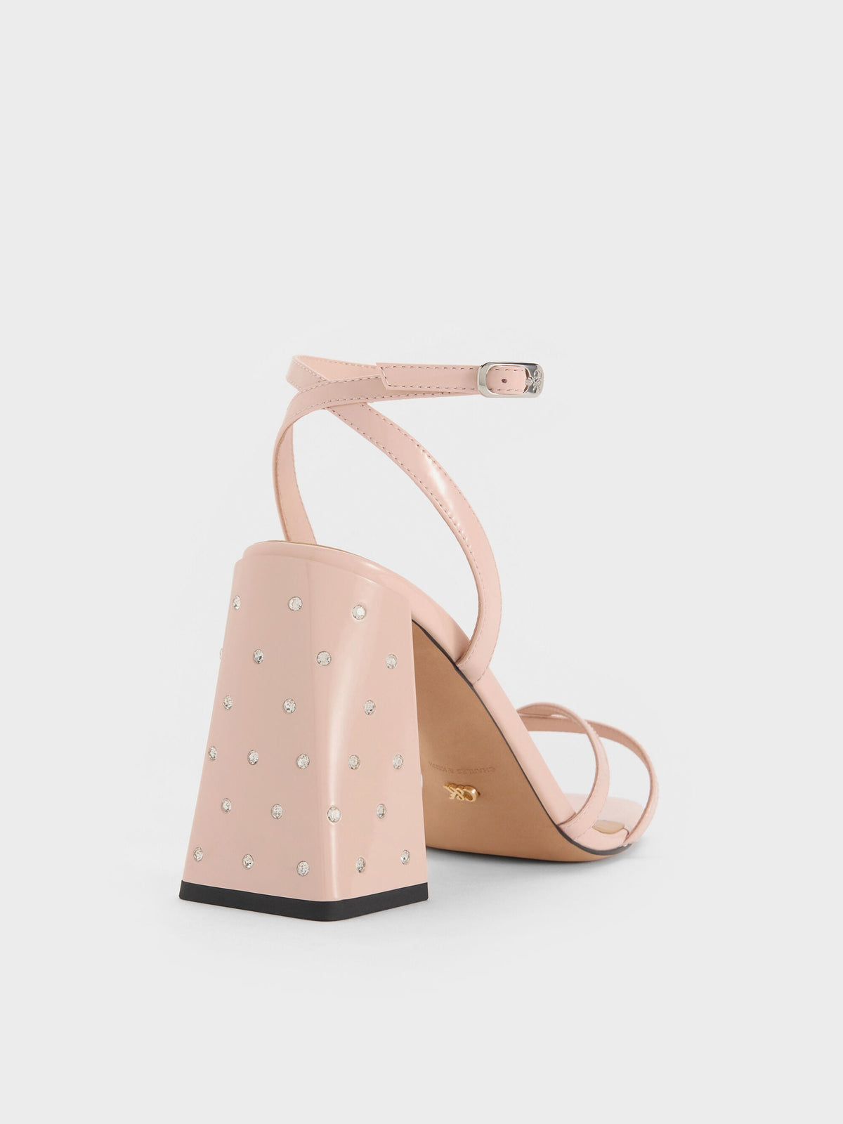 CHARLES & KEITH Trending | Emmaline Patent Leather Crystal Crossover Sandals - Pink