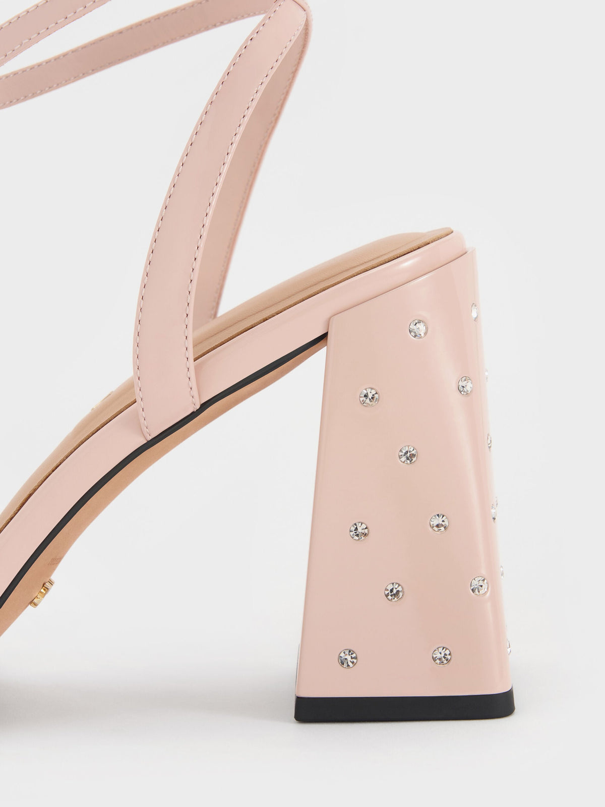 CHARLES & KEITH Trending | Emmaline Patent Leather Crystal Crossover Sandals - Pink