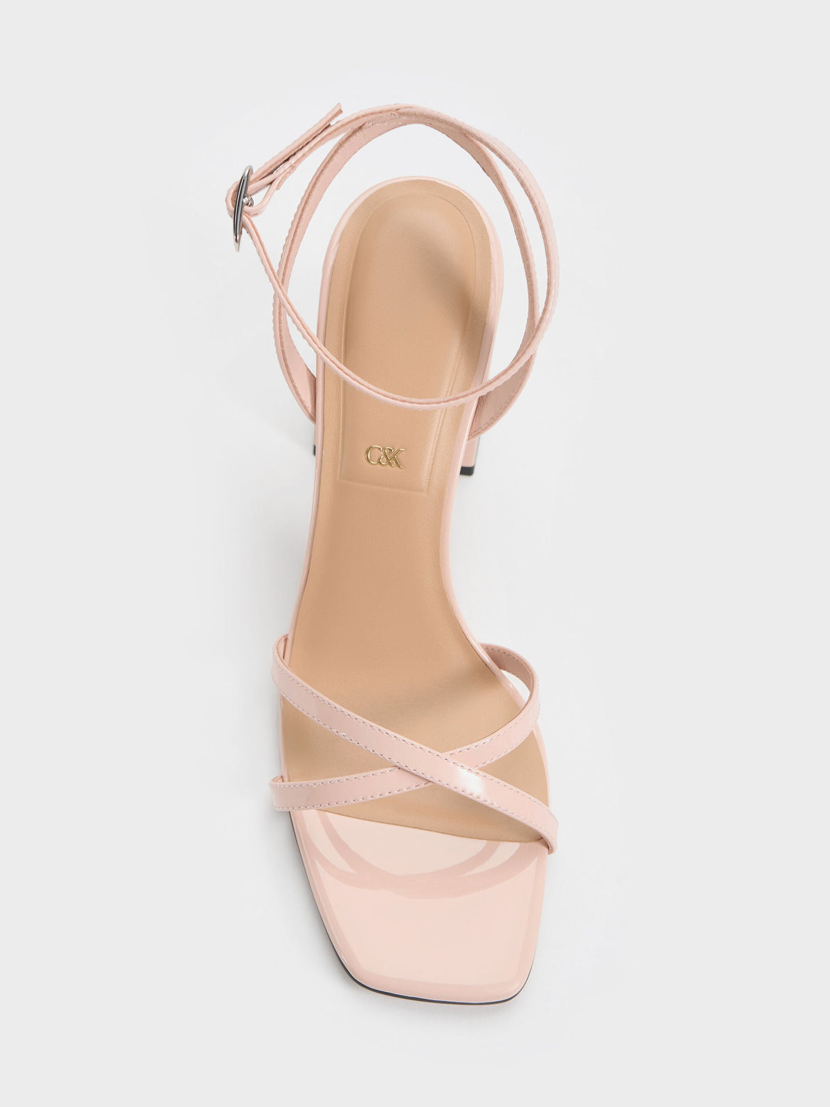 CHARLES & KEITH Trending | Emmaline Patent Leather Crystal Crossover Sandals - Pink