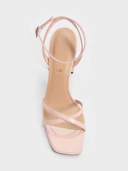 CHARLES & KEITH Trending | Emmaline Patent Leather Crystal Crossover Sandals - Pink