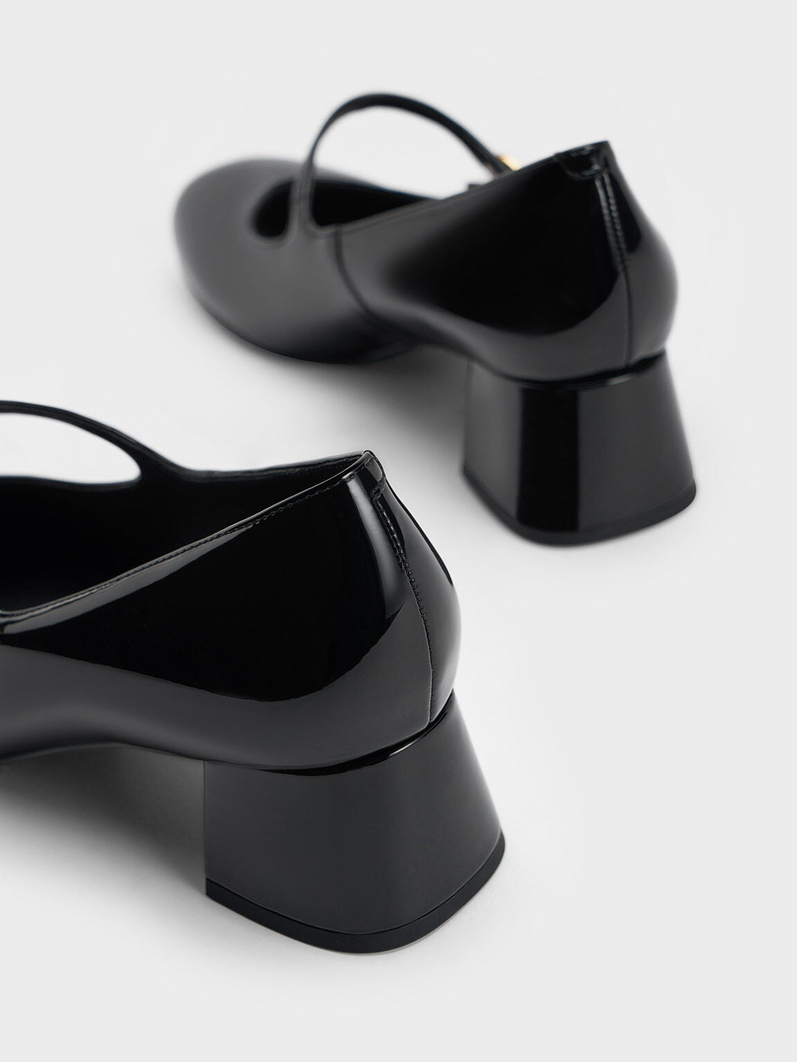CHARLES & KEITH Essential | Hettie Patent Mary Jane Pumps - Black Patent