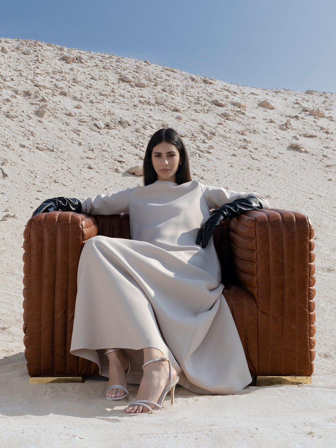 CHARLES & KEITH New | Satin Crystal Stiletto Sandals - White