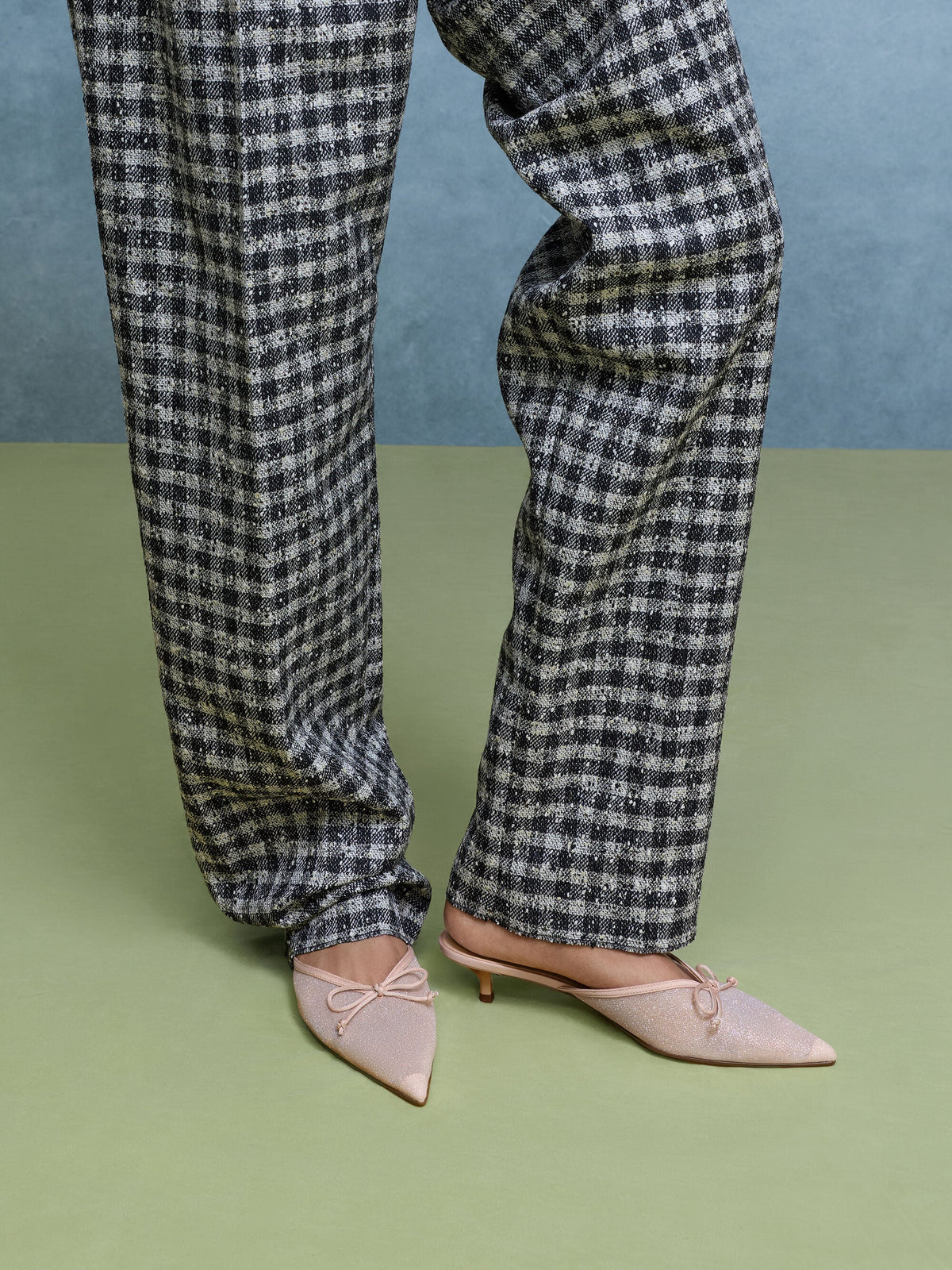 CHARLES & KEITH Top Pick | Glittered Mesh Bow Kitten Heels - Pink