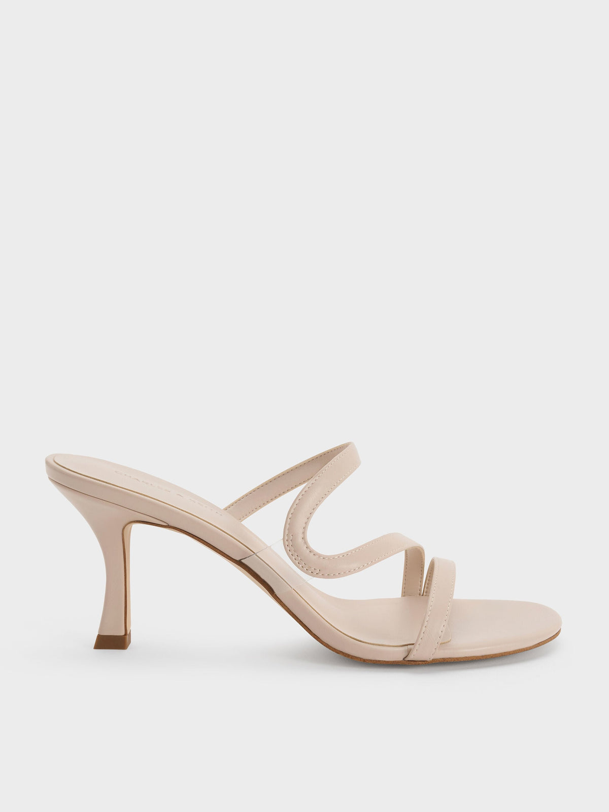 CHARLES & KEITH Featured | Arden Wavy Heeled Mules - Light Pink