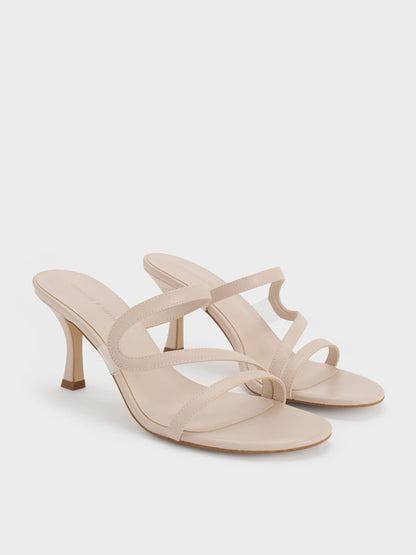CHARLES & KEITH Featured | Arden Wavy Heeled Mules - Light Pink
