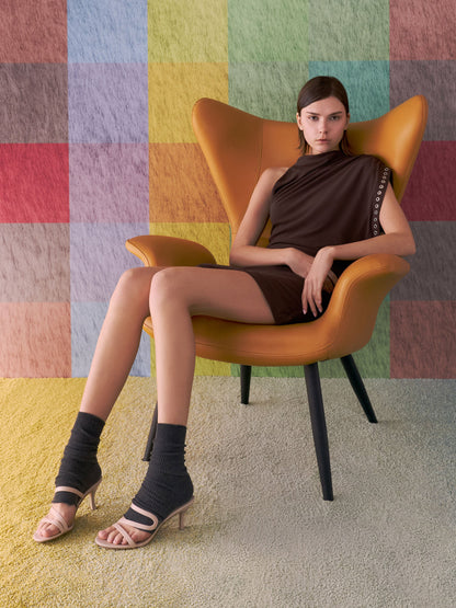 CHARLES & KEITH Featured | Arden Wavy Heeled Mules - Light Pink