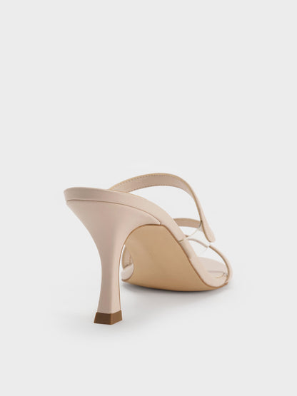 CHARLES & KEITH Featured | Arden Wavy Heeled Mules - Light Pink