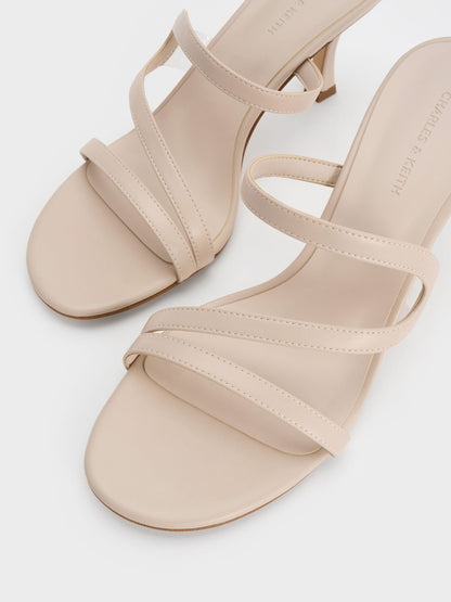 CHARLES & KEITH Featured | Arden Wavy Heeled Mules - Light Pink