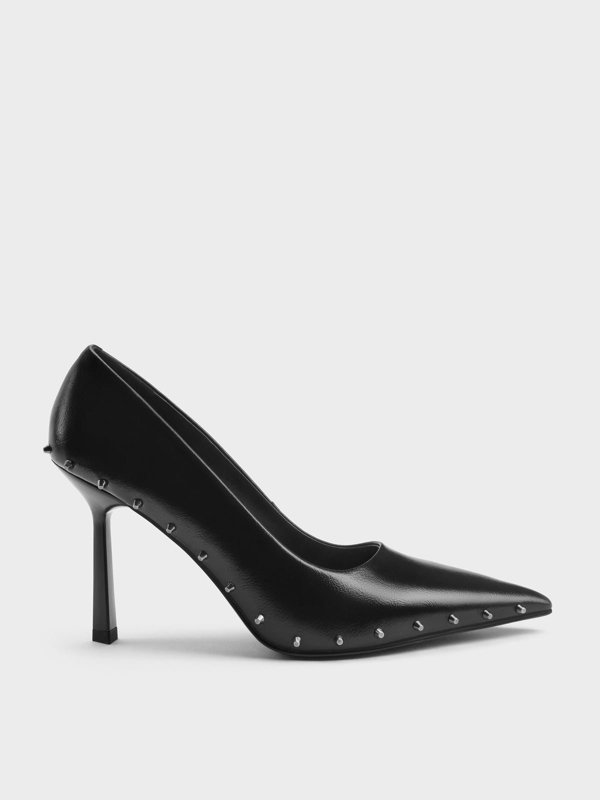CHARLES & KEITH Trusted | Coralie Studded Pointed Pumps - Black