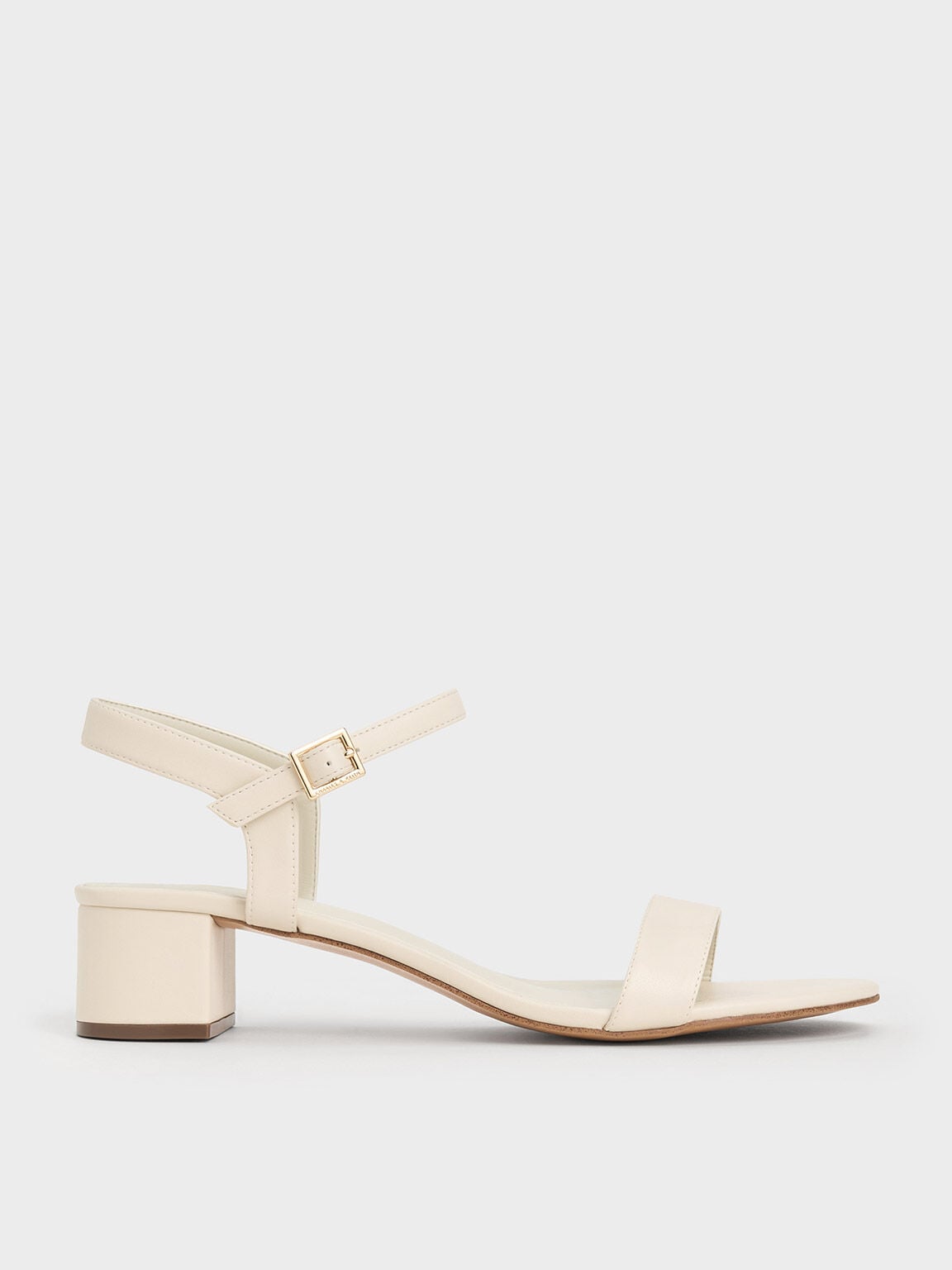 CHARLES & KEITH Trusted | Alec Block-Heel Ankle-Strap Sandals - White