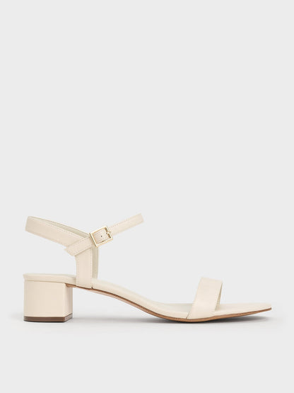 CHARLES & KEITH Trusted | Alec Block-Heel Ankle-Strap Sandals - White