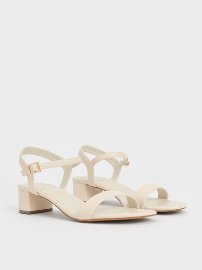 CHARLES & KEITH Trusted | Alec Block-Heel Ankle-Strap Sandals - White